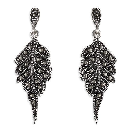 Sterling silver marcasite stud earrings
