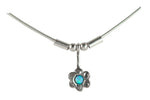 Sterling silver opal flower necklace