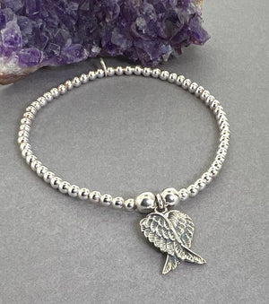 Lorena Silver Angel Wing Stacking Bracelet