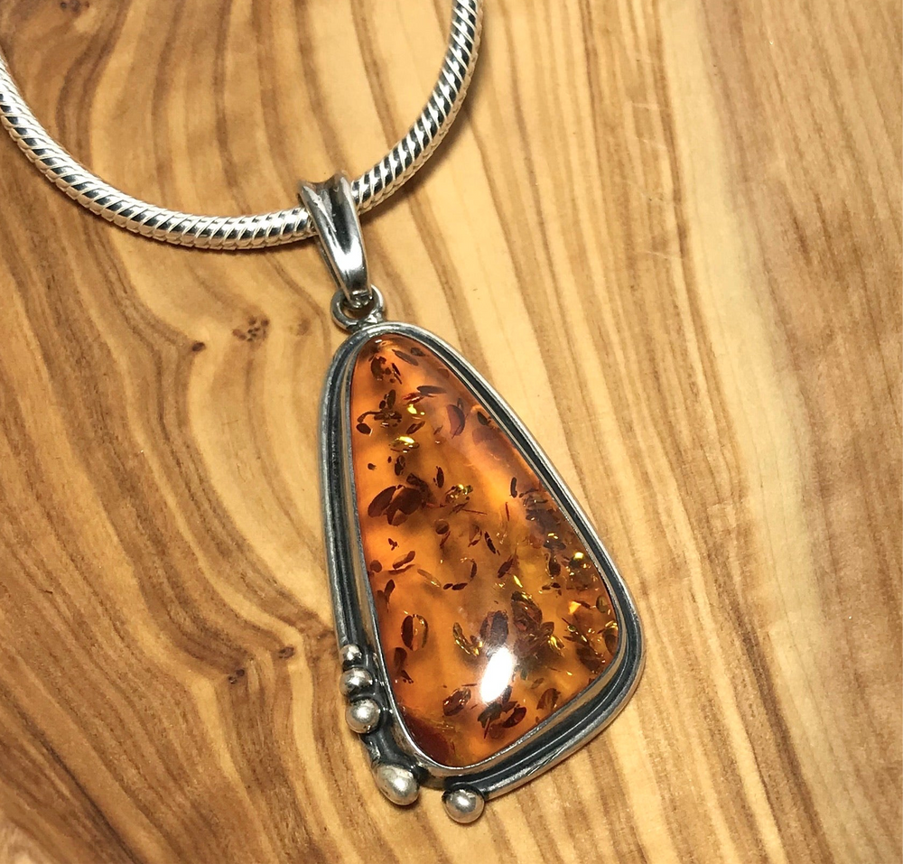 Sterling Silver Amber Necklace