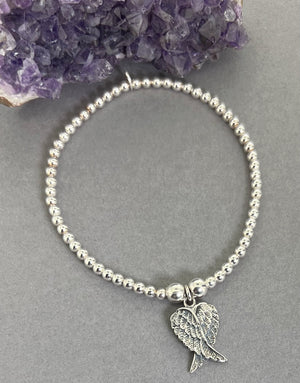 Lorena Silver Angel Wing Stacking Bracelet