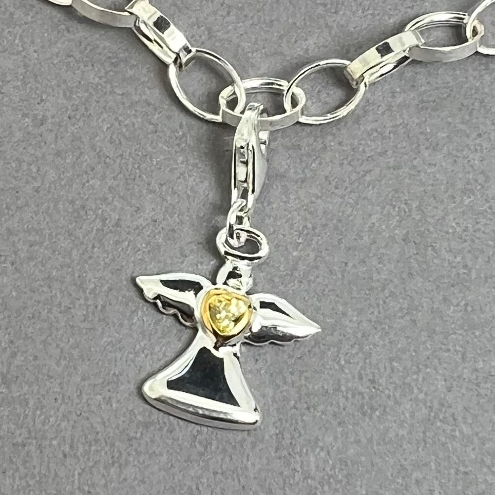 Sterling Silver Bracelet With Angel Charm