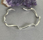 Sterling Silver Solid Wave Bangle