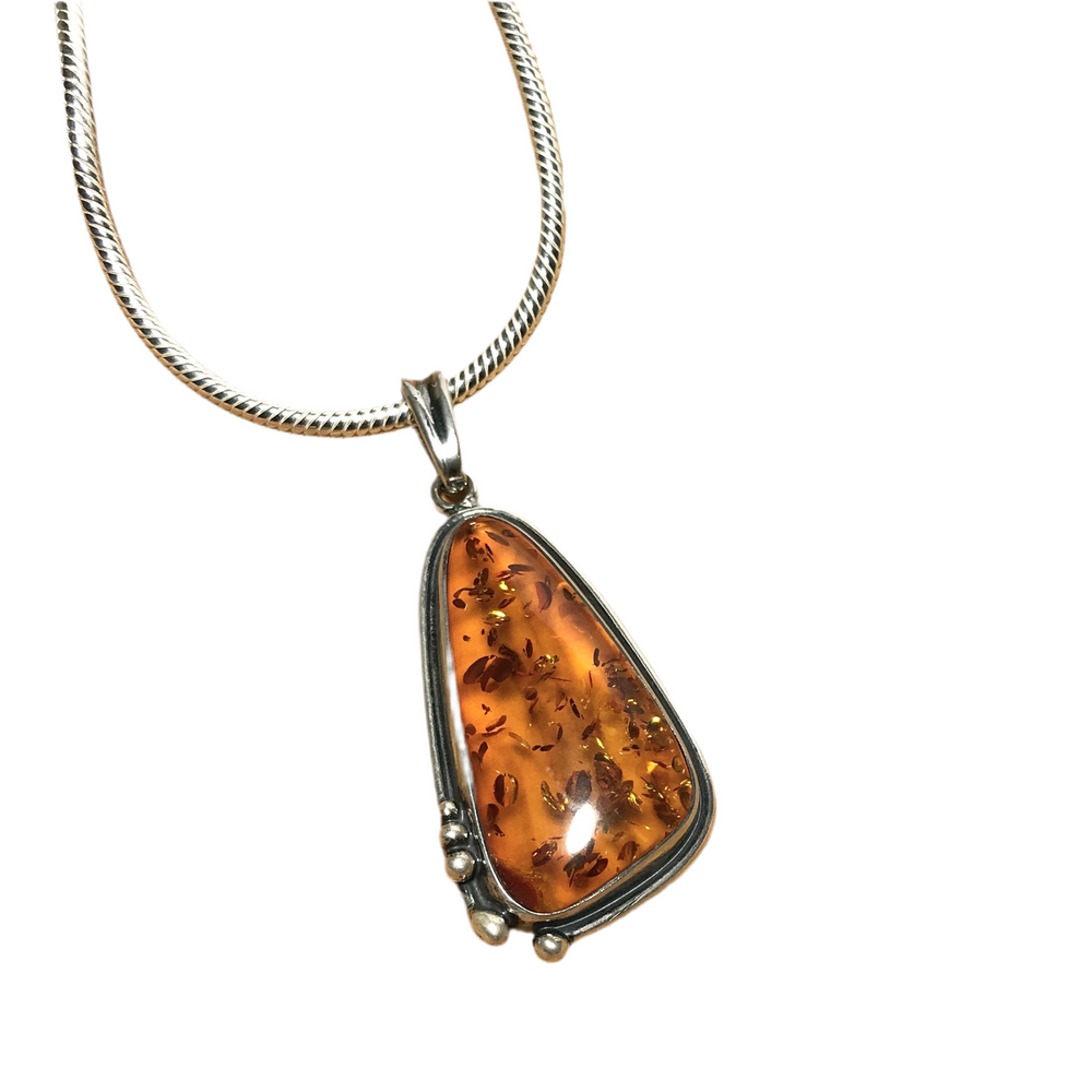 Sterling Silver Amber Necklace