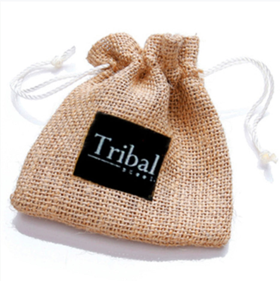 Tribal Steel Mens Leather Brown Bracelet 21cm