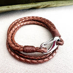 Tribal Steel Leather copper coloured Bracelet 19cm