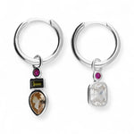 Sterling Silver Huggies Cubic Zirconia Drops