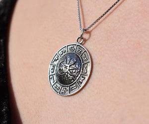 Sterling Silver Sun/Moon Zodiac Necklace