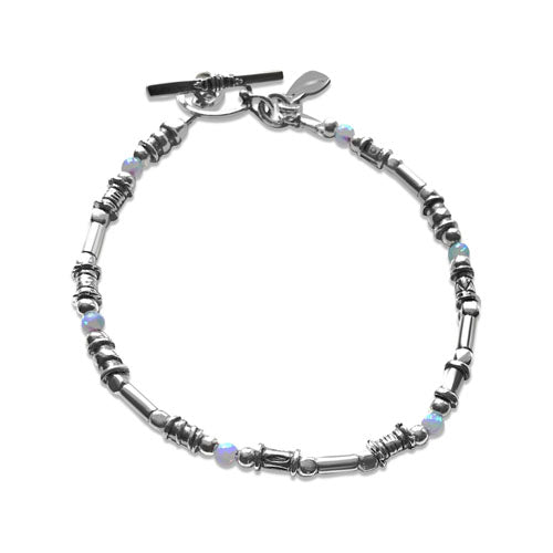 Lorena bracelet sterling silver opal beads