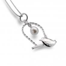 Sterling silver dove & pearl necklace by Lorena Silver Jewellery Necklaces
