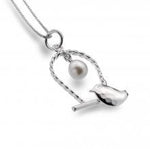 Sterling Silver Dove Pearl Necklace