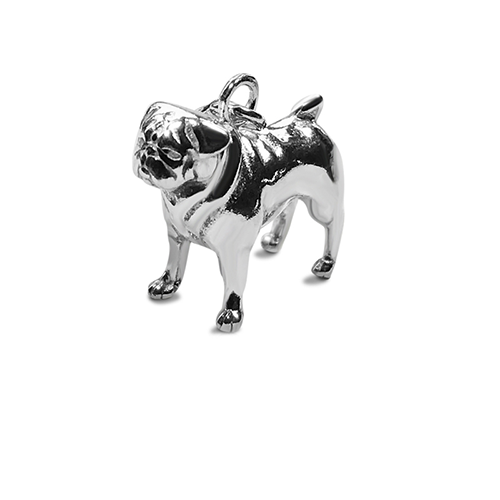 Perro pooch sterling silver pug charm silver jewellery image