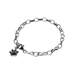 Sterling Silver Bracelet With Dog Paw Charm