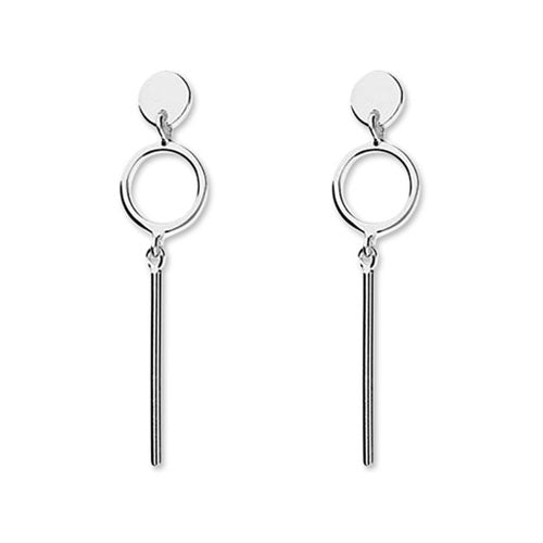 Sterling silver contemporary long drops