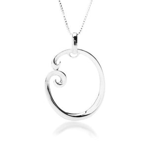 Sterling silver large circular necklace