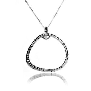 Sterling silver large open necklace
