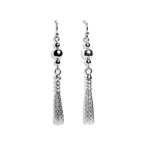 Sterling silver long tassel earrings