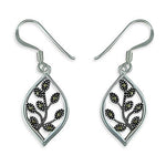 Sterling silver marcasite tree of life earrings