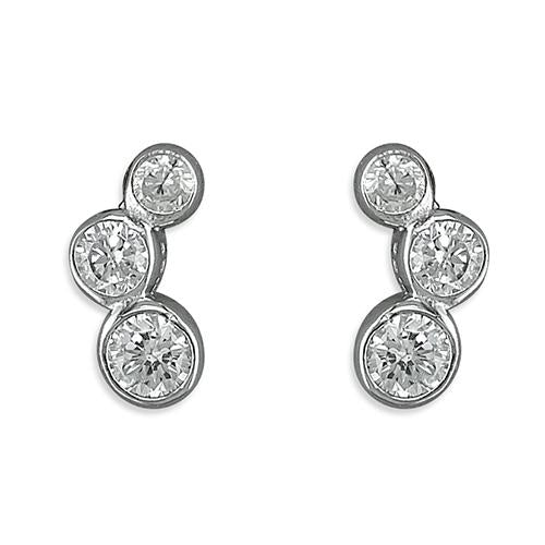 Sterling silver with cubic zirconia stone earrings