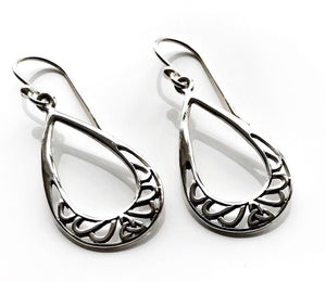 Sterling silver drop pear shape earrings by Lorena Silver Jewellery Silver earrings