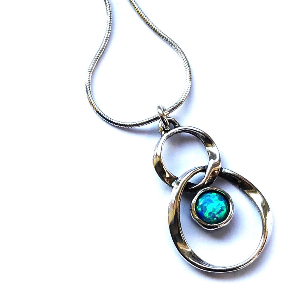 Sterling Silver Opal Necklace