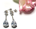 Sterling silver sparkle cubic zirconia earrings