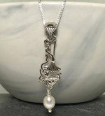 Sterling Silver Freshwater Pearl Art Nouveau Necklace
