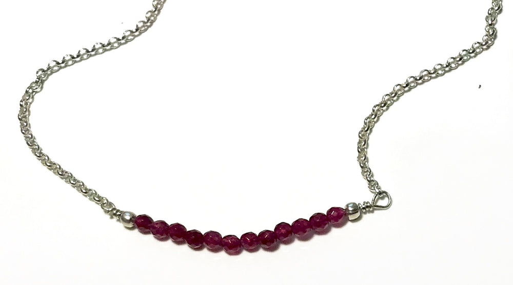 Handmade Sterling Silver Ruby Necklace