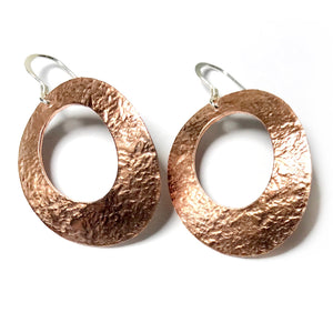 Copper Medium Size Oval Earrings