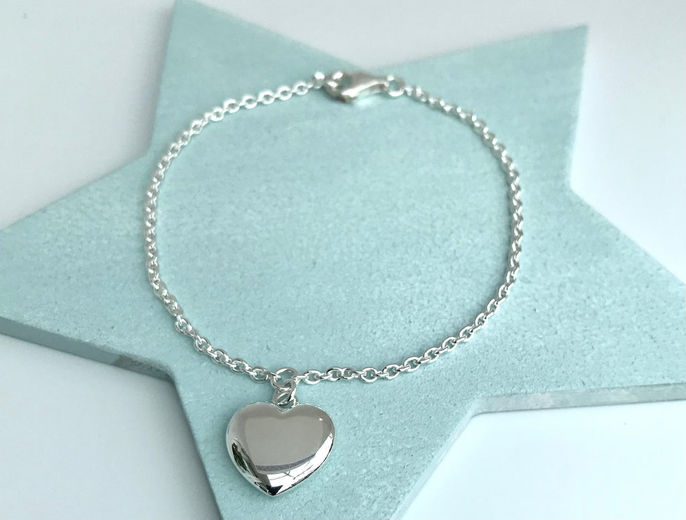 Sterling silver heart bracelet