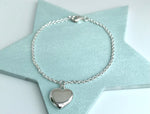 Sterling silver heart bracelet