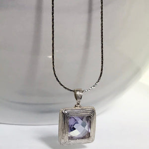 Sterling Silver Lilac Stone Necklace