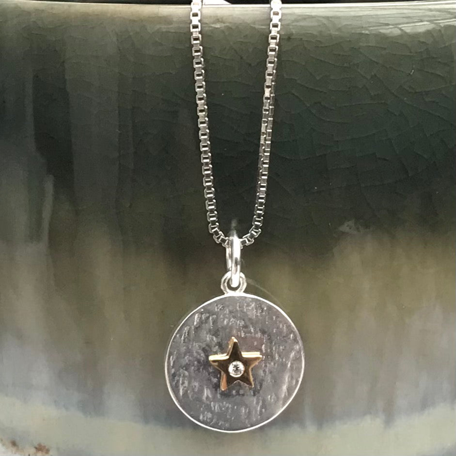 Sterling Silver Gold Star Necklace