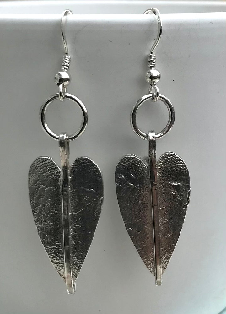 Sterling Silver Handmade Heart Earrings