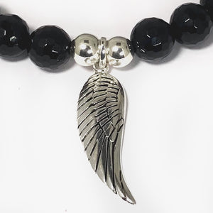 Sterling Silver Handmade Black Onyx Wing Bracelet