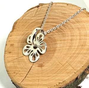 Sterling Silver Handmade Flower Necklace