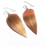 Handmade Copper Leaf Earrings