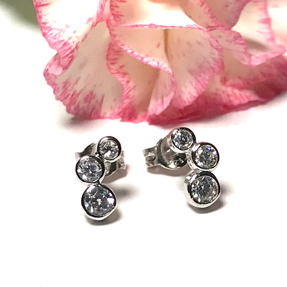 Sterling silver with cubic zirconia stone earrings