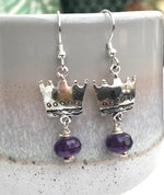 Sterling Silver Quirky Crown Earrings