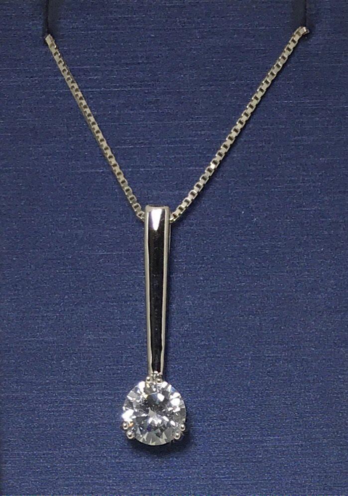 Sterling Silver Sparkle CZ Stone Necklace