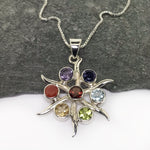 Sterling Silver Chakra Stone Necklace