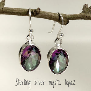 Sterling Silver Mystic Topaz Stone Earrings