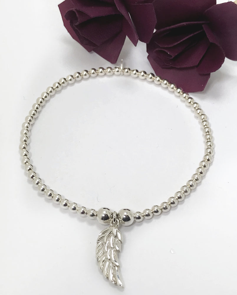 Sterling Silver Angel Wing Stacking Bracelet