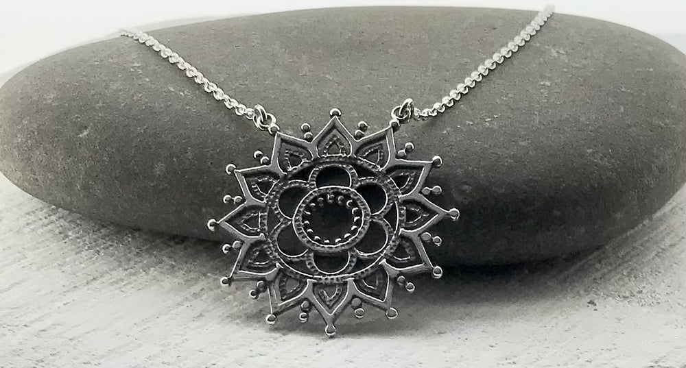 Sterling Silver Henna Design Necklace