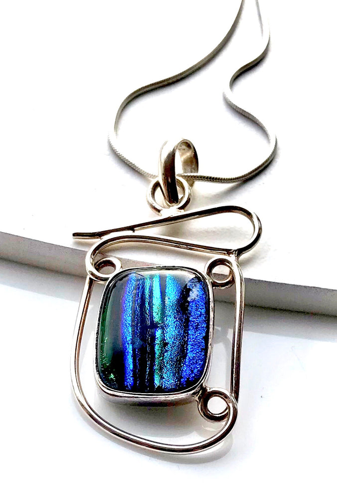 Sterling Silver Large Dichroic Necklace