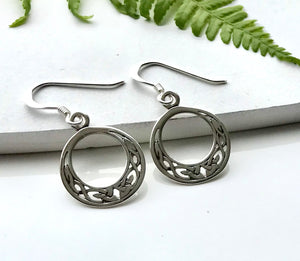 Circular Celtic Sterling Silver Earrings