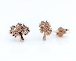 Sterling Silver Rose Gold Plated Tree Earrings