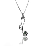 Sterling silver curl and pearl necklace