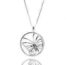 Sterling silver large butterfly necklace by Lorena Silver Jewellery Necklaces
